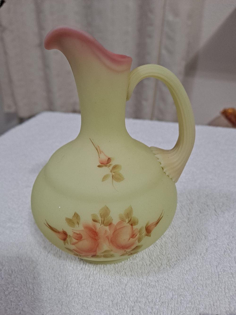 Fenton Cruet with Hand-Painted Pink Roses